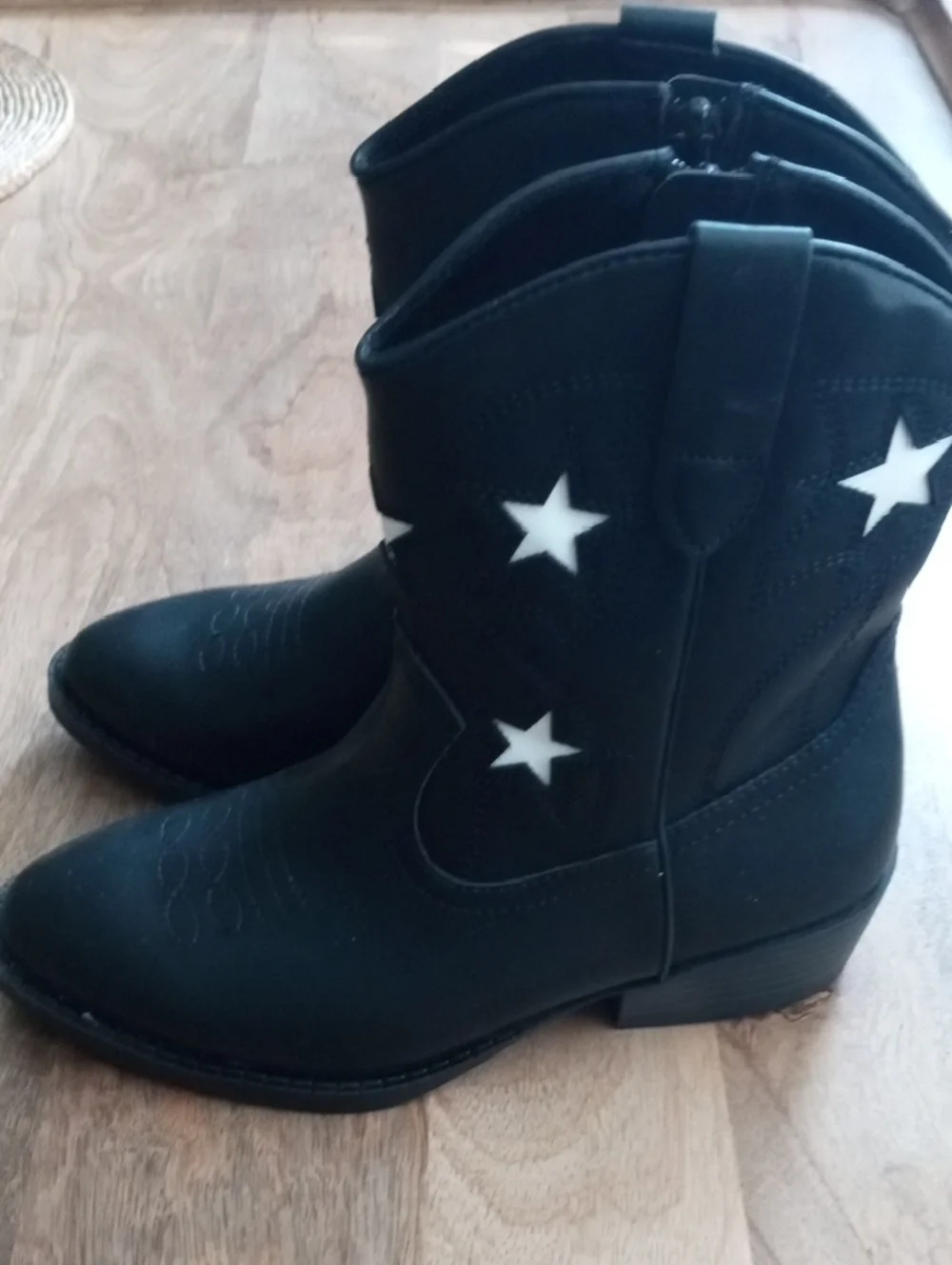 Wonder nation Black Boots with White Star Accents